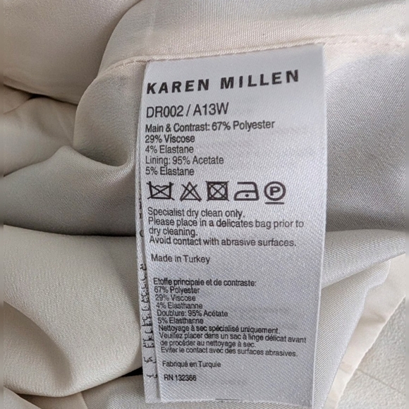 Karen Millen Colorblock Dress | Cream & Black | Size US 6 | Bodycon - Picture 10 of 10